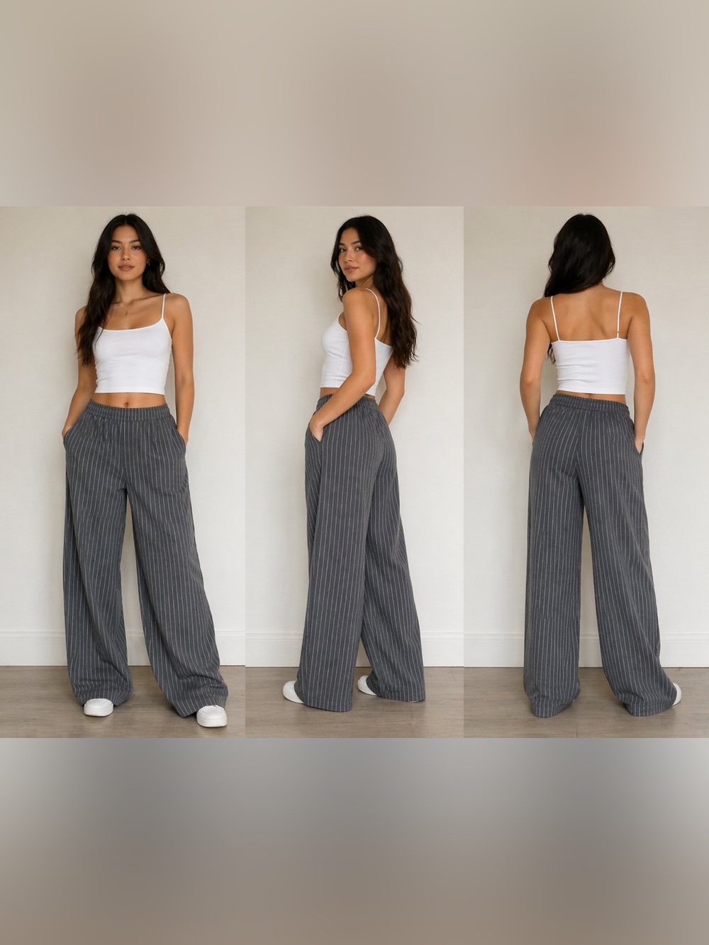 NWT- Ardene Brown Pinstripe Women's Trousers